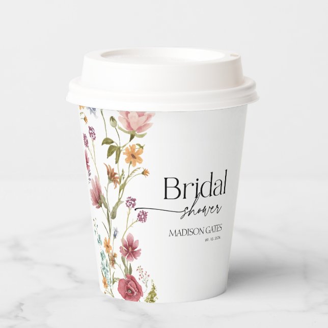 Bridal Shower Floral Paper Cups (Front)