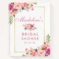 Bridal Shower Floral Pink Blush Gold Gift List