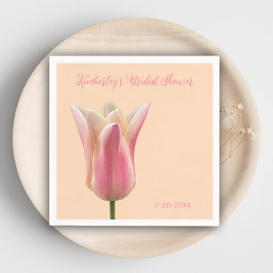 Bridal Shower Floral Pink Tulip Napkins