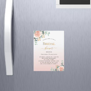 Bridal Shower floral rose gold greenery luxury Magnetic Invitation