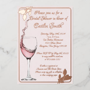 Bridal Shower Floral Toast, Blush Pink, Rose Gold
