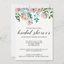 Bridal Shower Floral Watercolor Invitation