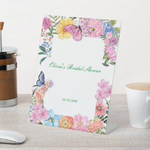 bridal shower floral welcome sign