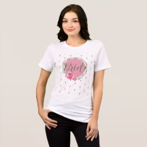 Bridal shower Floral White Tshirts for Bride 