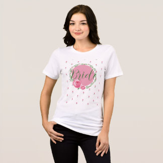 Bridal shower Floral White Tshirts for Bride