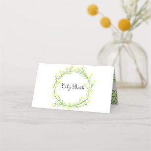Bridal Shower Floral Wreath Place Cards