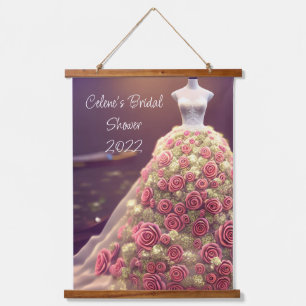 Bridal Shower Flower Dress Hanging Tapestry