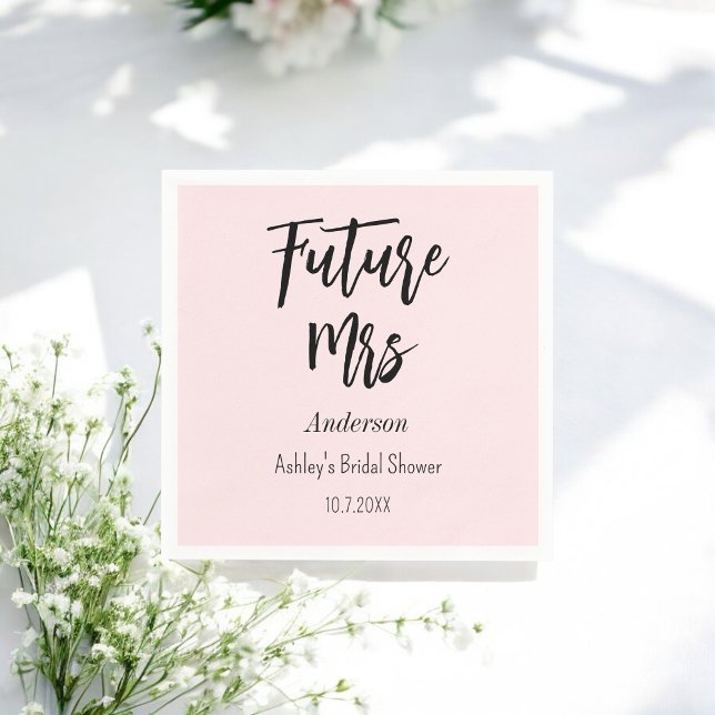 Bridal Shower Future Mrs Blush Pink  Napkin (Creator Uploaded)