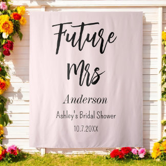 Bridal Shower Future Mrs Blush Pink Tapestry