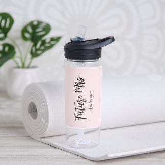 Bridal Shower Future Mrs Blush Pink Water Bottle