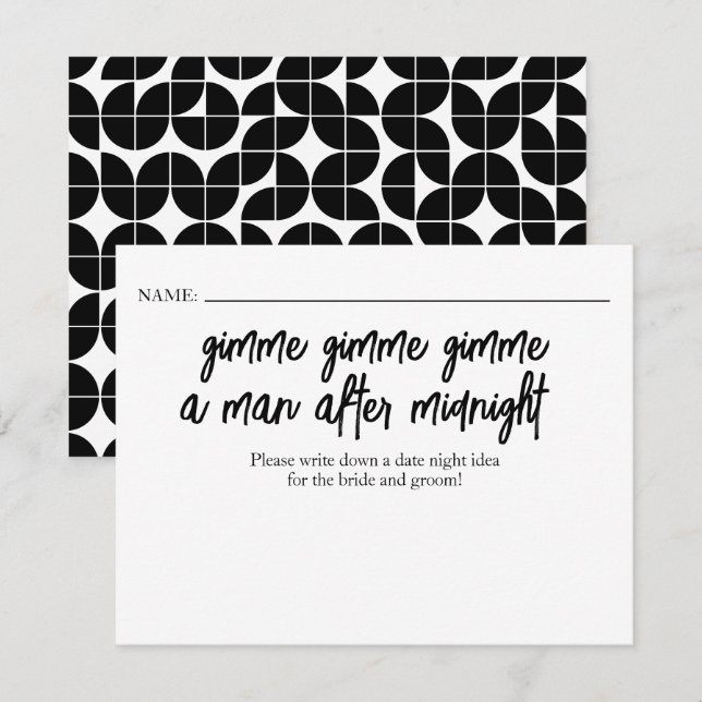 Bridal Shower Game - Date Night Ideas (Front/Back)