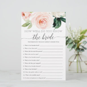 Bridal Shower Game How Well Do You Know The Bride