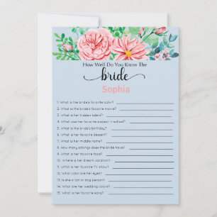 Bridal Shower Game How Well Do You Know The Bride Invitation