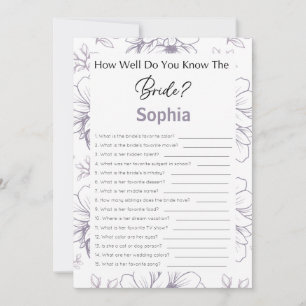 Bridal Shower Game How Well Do You Know The Bride Invitation