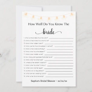 Bridal Shower Game How Well Do You Know The Bride Invitation