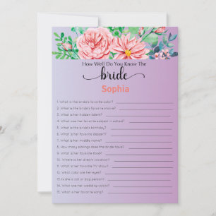 Bridal Shower Game How Well Do You Know The Bride Invitation