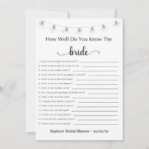 Bridal Shower Game How Well Do You Know The Bride Invitation