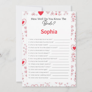 Bridal Shower Game How Well Do You Know The Bride Invitation