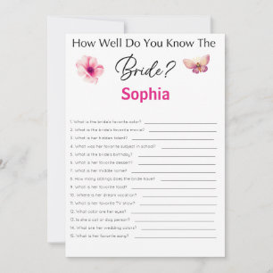 Bridal Shower Game How Well Do You Know The Bride Invitation