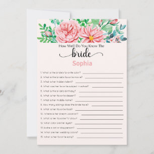 Bridal Shower Game How Well Do You Know The Bride Invitation