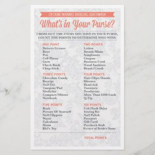 Bridal Shower Game / Personalised / Purse Raid