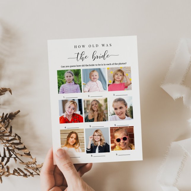 Bridal Shower Game - Photo How Old Was the Bride Invitation (Creator Uploaded)