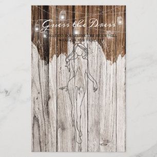 Bridal Shower Game Rustic Wood Guess the Dress Flyer