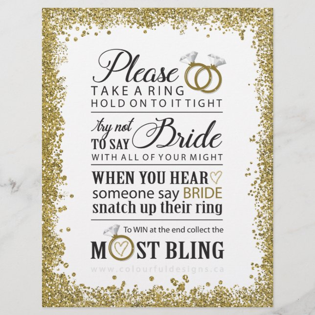 Bridal Shower Game Sign - 8.5x11 (Front)