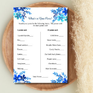 Bridal Shower Game The What is in your Purse Game Invitation