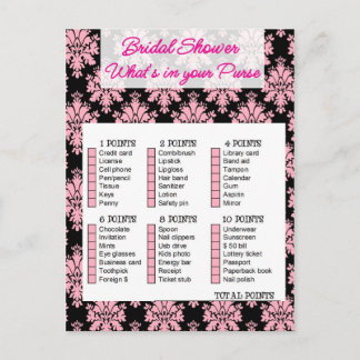 Bridal Shower game, What is your purse Invitation Postcard