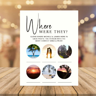 Bridal Shower Game Where Are They Photo Card