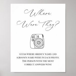 Bridal Shower Game Where Were They  Poster