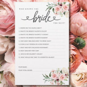 Bridal Shower Game Who Knows the Bride the Best?