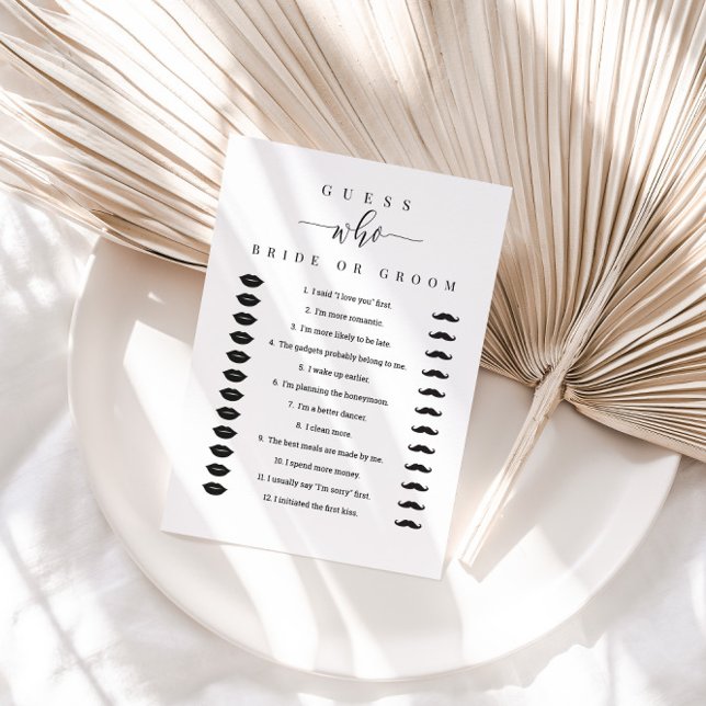 Bridal Shower Game Who Said It the Bride or Groom? Invitation (Creator Uploaded)