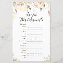 Bridal Shower Game - Word Scramble