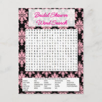 Bridal shower game- Word search-