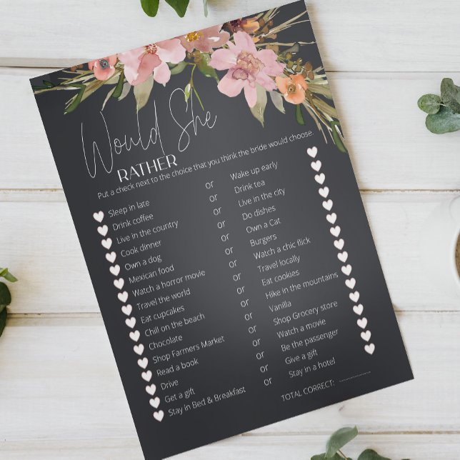 Bridal Shower Game Would She Rather Dusty Pink (Creator Uploaded)