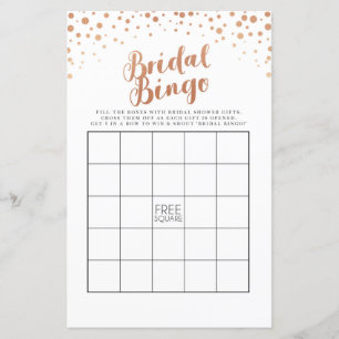 Bridal Shower Games Bingo Game Wedding Rose Gold