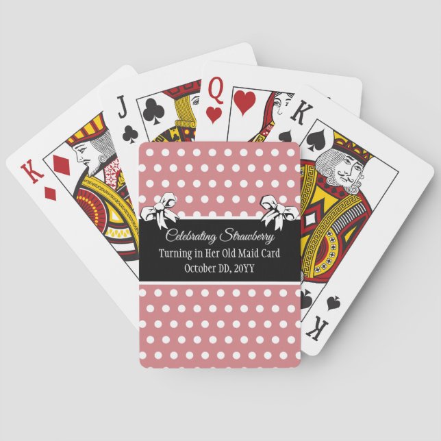 Bridal Shower Games Favour Pink White Personalised Playing Cards (Back)