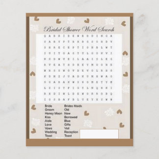 BRIDAL SHOWER GAMES FLYER