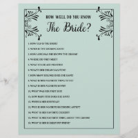 Bridal Shower Games How Well Do You Know The Bride