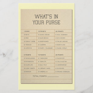 Bridal Shower Games What's In Your Purse Library