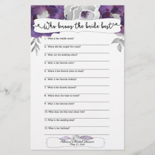 Bridal Shower Games who knows the bride best 3963 Flyer