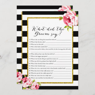 Bridal Shower Games x2 - Groom say Bride Wore Invitation