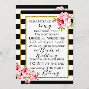Bridal Shower Games x2 - Ring game Apron Invitation