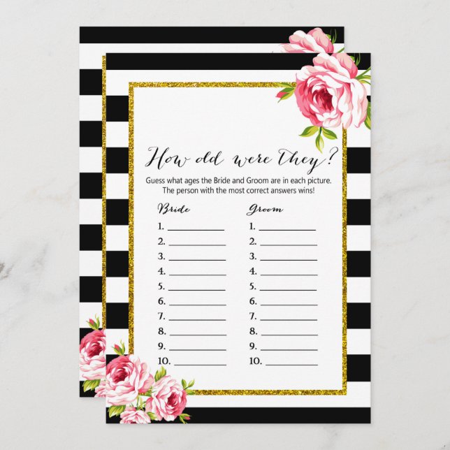 Bridal Shower Games x2 - Who Said | How Old Invitation (Front/Back)