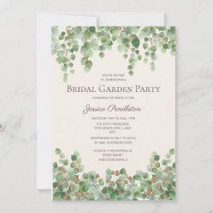Bridal Shower Garden Party Eucalyptus Foliage Invitation