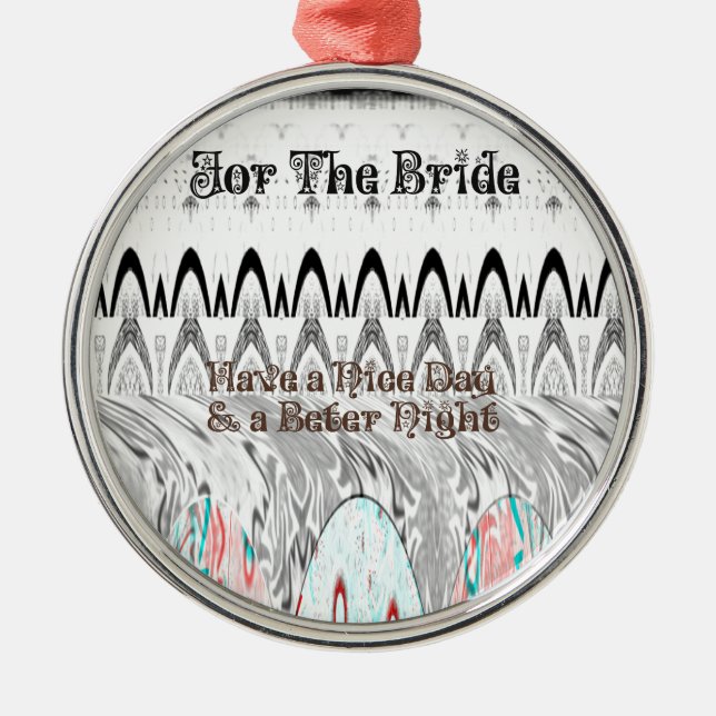 Bridal Shower Gift Art Print Metal Ornament (Front)