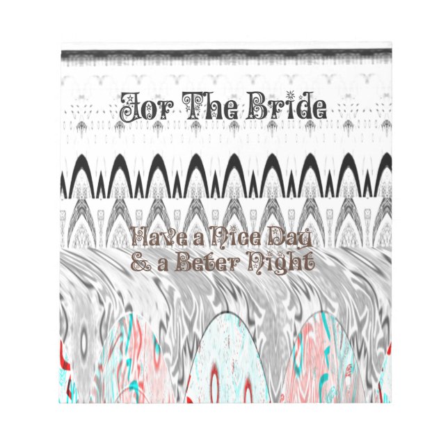 Bridal Shower Gift Art Print Notepad (Front)