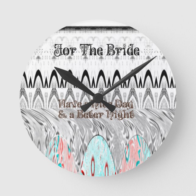 Bridal Shower Gift Art Print Round Clock (Front)